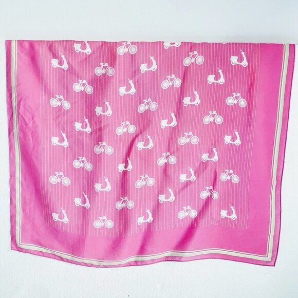 Vintage Dusty Pink Bike Bicycle Print Medium Scarf